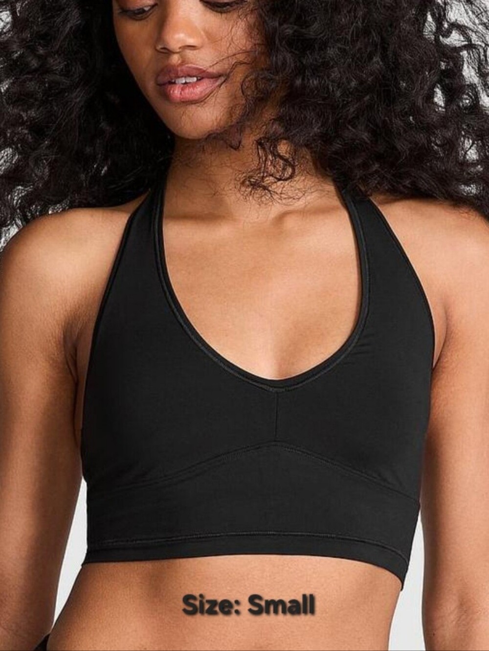 Victoria's Secret PINK Bralette Black Halter Neck Bra Top Size Small